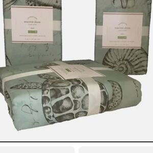 Pottery Barn Seacrest  Gray Bedding Set California KING Duvet + 2 standard Sham